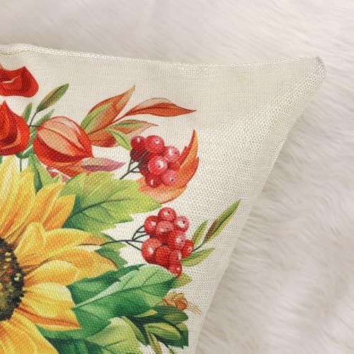 Autumn Pumpkin Throw Pillow Covers - Set of 4, 18x18 inches