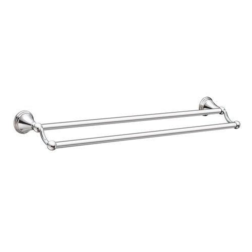 Moen DN8422CH Preston 24-Inch Bathroom Double Bar Towel Bar 5.38-Inches Deep, Chrome
