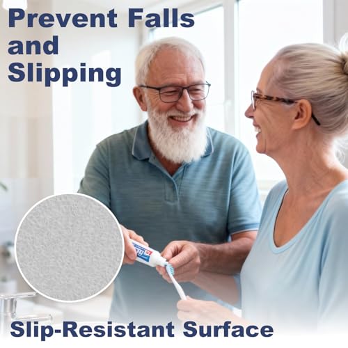 Gecork 14PCS XXL Anti-Slip Shower Stickers - Clear Bathtub Treads with Scraper