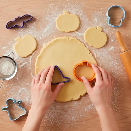 Halloween Cookie Cutters Set - 5 Stainless Steel Shapes for Baking