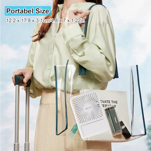 ELZO Travel Fan - Foldable Mini Desk Fan, Quiet Battery Operated, 3 Speeds, 225° Tilt, White