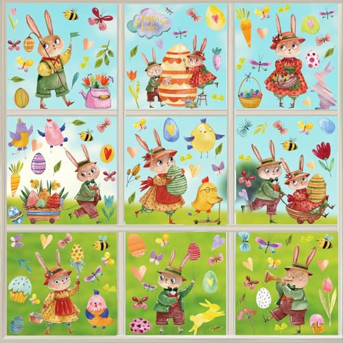 Easter Window Clings Set - 125 Reusable Static Stickers for Kids