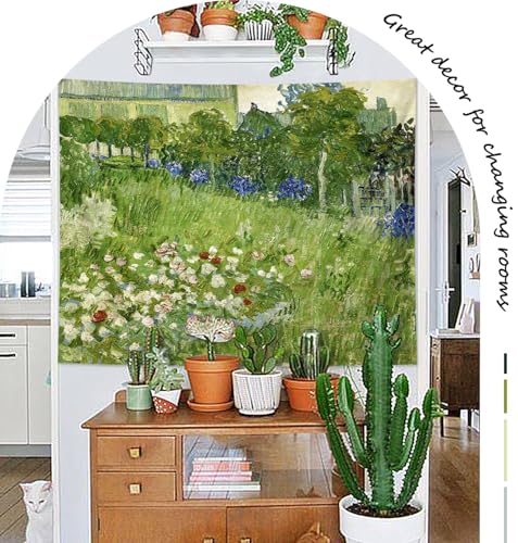 Van Gogh Green Floral Tapestry Wall Hanging 29" x 37"