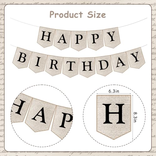 Vintage Book Birthday Banner for Reading Parties & Events