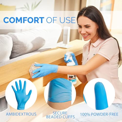UniGroup Care Nitrile Gloves Large - 100 Pcs Disposable Powder-Free 3 Mil