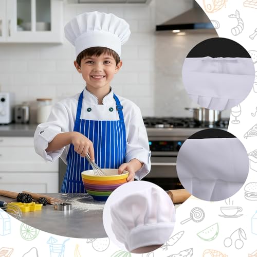 Gallipower 2-Pack Small Elastic Cotton Chef Hats - White