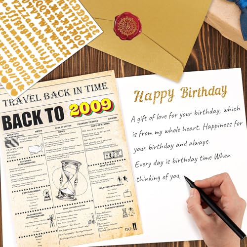 AIRNOGO Vintage 16th Birthday Card Jumbo A4 2009 Facts with Envelope