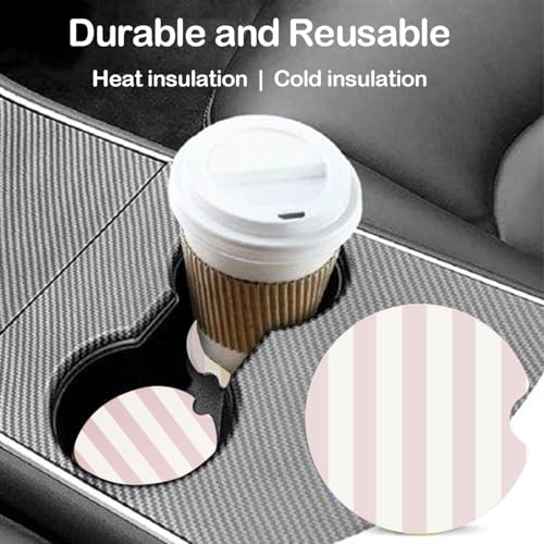 Ceramic Car Coasters Set - Cute Aesthetic Classic Pink Accessories