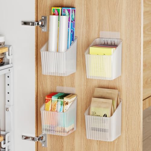 NiHome Adhesive Cabinet Door Organizer - 4-Pack Space Saver