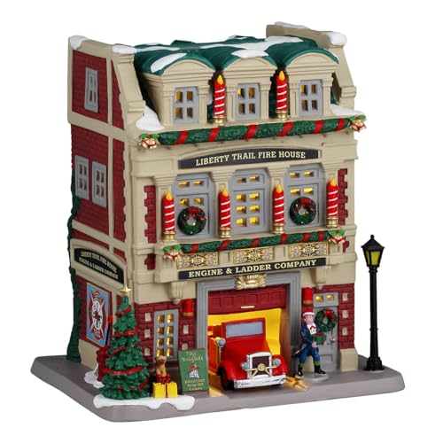Lemax Liberty Trail Fire House #45273 - Lighted Village Building, Christmas Decor