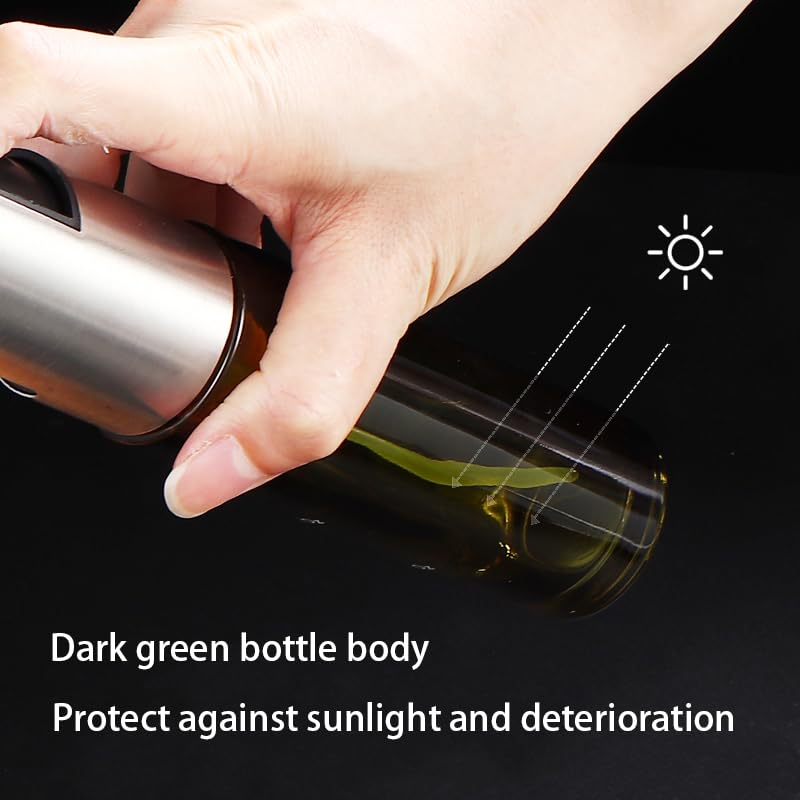NIKKIER 100ml Oil Sprayer for Cooking - Blackish Green Olive Oil Spritzer