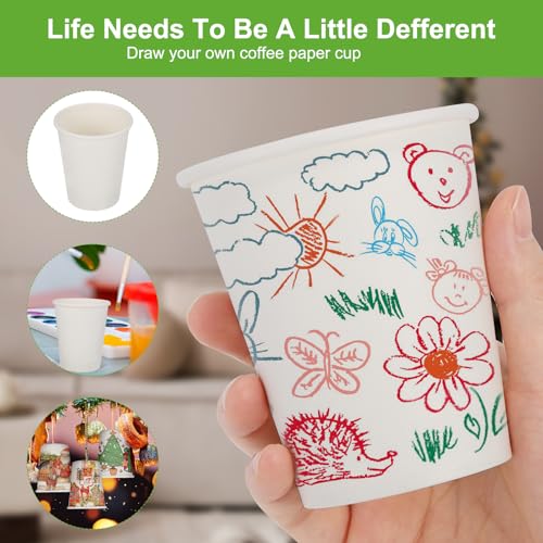 8 Oz Disposable Paper Coffee Cups - 120 Pack for Parties & Travel