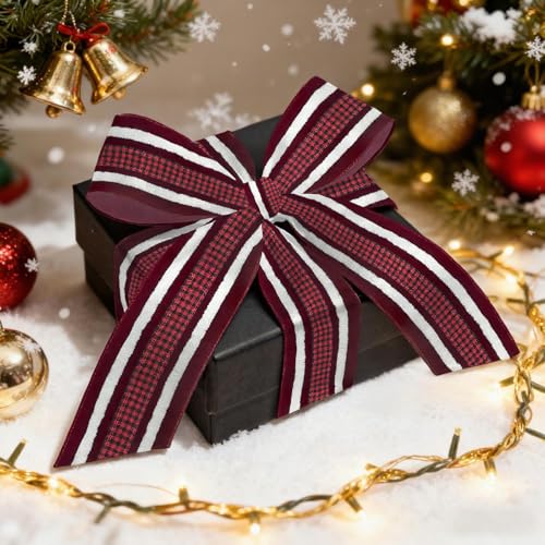 Red Velvet Christmas Ribbon 2.5" × 10 Yards with Wired Edge