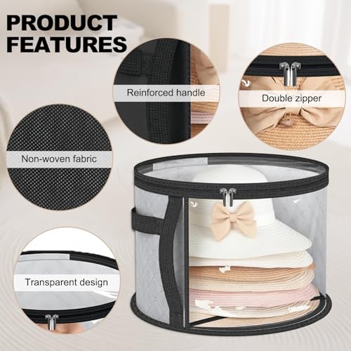 Oversized Clear Hat Organizer Bag for Travel & Storage - Holds 5-7 Caps