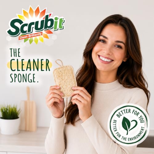 Natural Loofah Dish Sponge 3-Pack - Biodegradable Kitchen Cleaners