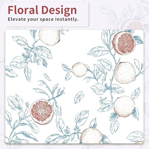 XWZO Vintage Lemon Floral Shower Curtain - Waterproof 48x72 Inch Set