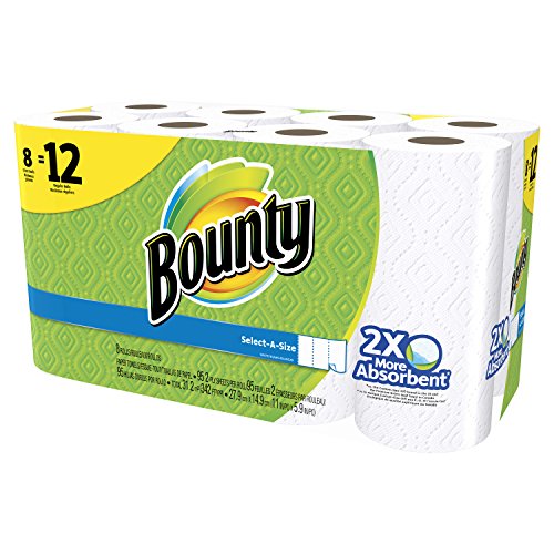 Bounty Select-A-Size White Paper Towels, 8 Giant Rolls