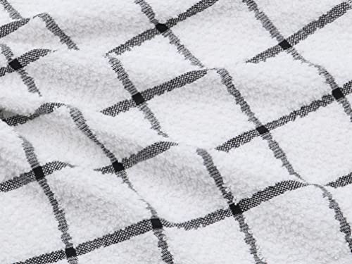 8-Pack Cotton Dish Cloths, 12x12 Inch Absorbent Kitchen Rags - Grey
