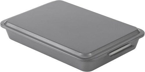 GoodCook Everyday Baking Pan - Nonstick Oblong Cake Pan with Metal Lid, 9x13-Inch, Gray