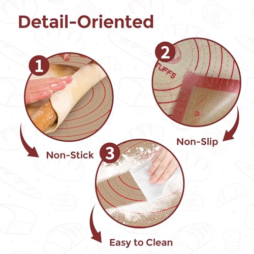 Koolstuffs Silicone Pastry Mat, 26" x 16" Non-Slip for Baking