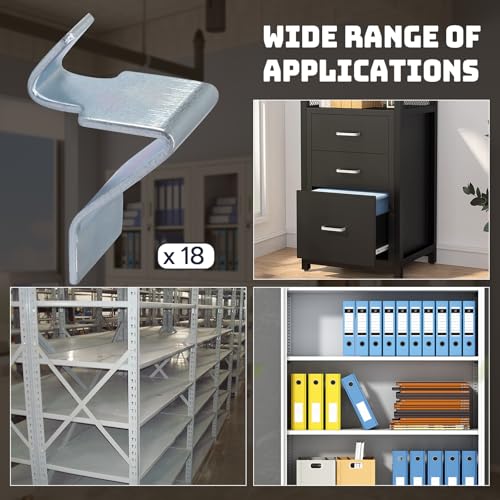 Heavy Duty Shelf Clips - 18 Metal Support Pegs for Cabinets