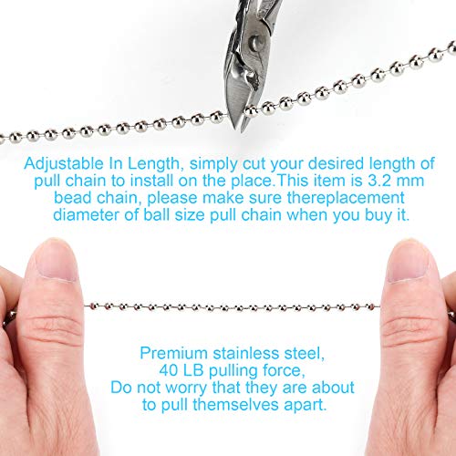 19ft Stainless Steel Ceiling Fan Pull Chain Extender - 3.2mm