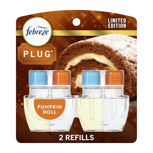 Febreze Fade Defy Plug Air Freshener Refill, Pumpkin Roll, 2 Count