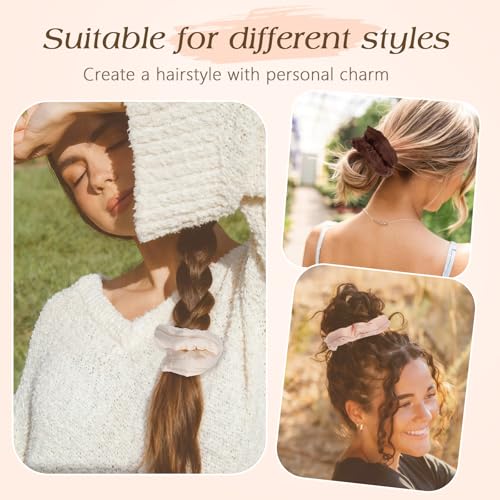 Bessrung Large Satin Hair Scrunchies 6-Pack - Damage-Free Soft Hair Ties