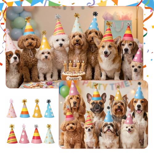 8Pcs Colorful Mini Birthday Hats for Cats & Small Animals