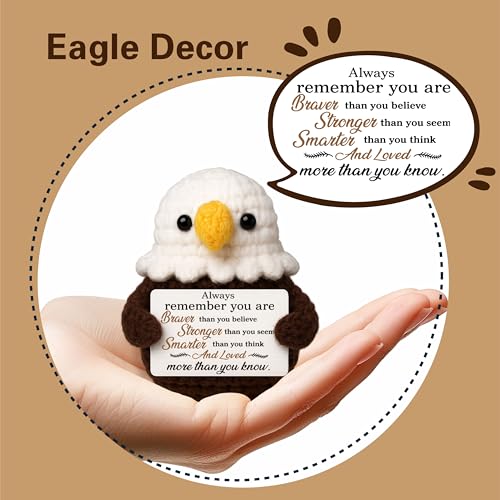 Inspirational Crochet Bald Eagle Gift - Empowering Decor for All