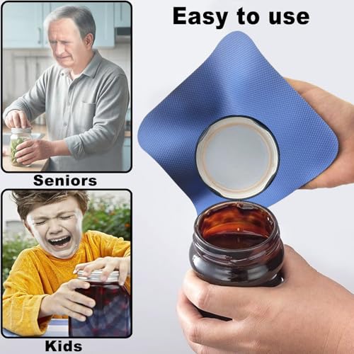 Rubber Jar Opener Set for Seniors – Non-Slip Silicone Gripper Pads