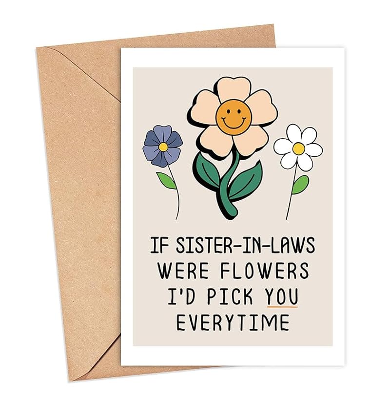 Sister-In-Law Mother's Day Card - Floral Design, 5x7 Inches