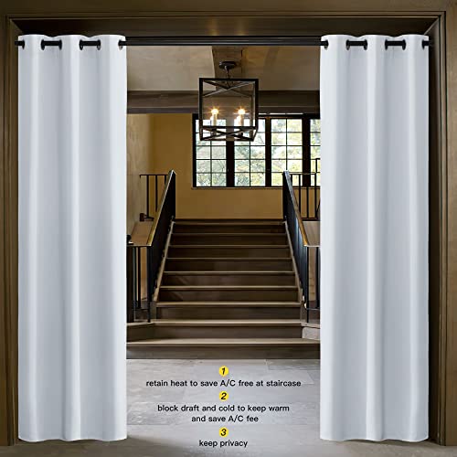 NICETOWN Cloud Grey Blackout Curtain Panel 42x84 inch Room Darkening Drapery
