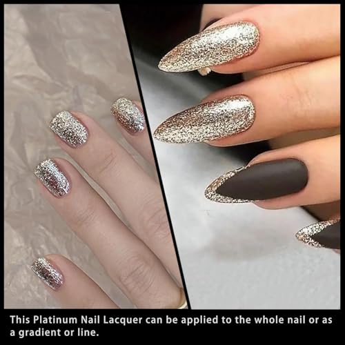 SMAILXIIYUE Glitter Gel Nail Polish Set - Silver, Gold & Champagne High Density Platinum Canned Drawing Gel for Nail Art