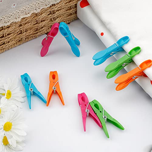 24Pcs Heavy Duty Plastic Clothespins for Laundry & Towel Clips