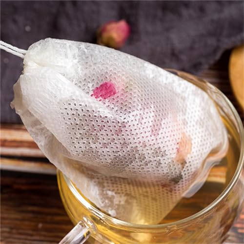 Disposable Tea Filter Bags - Natural Wood Pulp Infuser, Set of 50