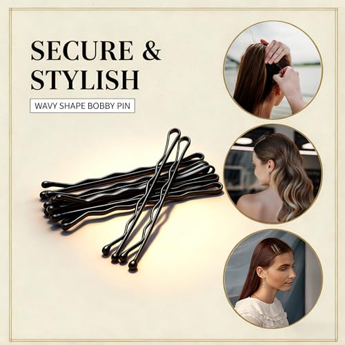BechKCpro 150 Pcs Professional Hair Pins Set - Wavy, Curved Bobby & U-Shaped Bun Pins with Storage Box