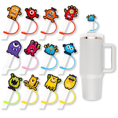 12PCS Silicone Straw Covers for 10mm Reusable Straws