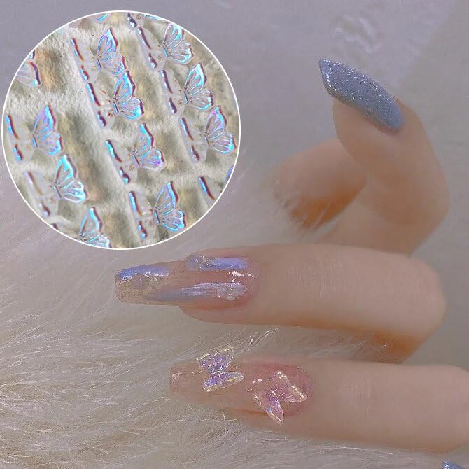 3D Butterfly Nail Charms Aurora Resin Gems for DIY Manicure 20PCS