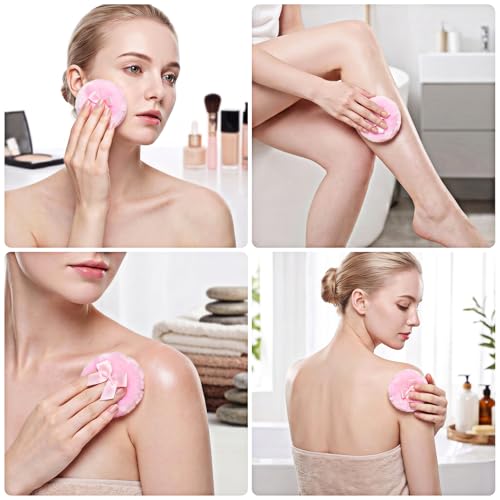Large Fluffy Powder Puff Set Soft Washable Body and Face Puffs