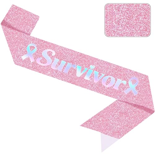 Vuzvuv Pink Cancer Survivor Sash for Breast Cancer Awareness