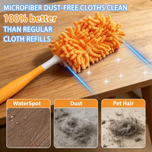 Reusable Chenille Duster Refills Kit for Swiffer & Similar Handles