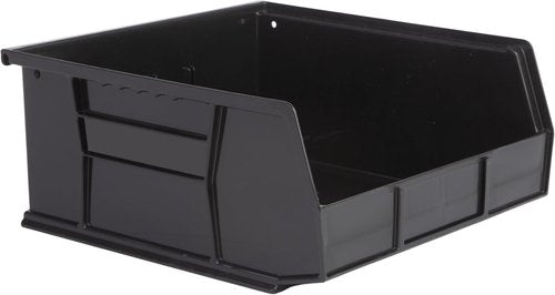 Hudson Exchange Plastic Stackable Storage Bins - 11" x 11" x 5" (3 Pack) | Versatile Black Containers