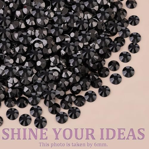 Black Resin Flatback Jelly Rhinestones Kit with B7000 Glue and Tools