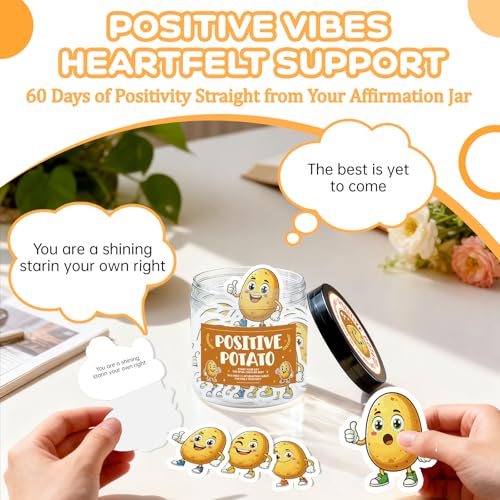 Inspirational Potato Affirmation Cards - 60 Emotional Support Cards