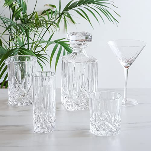 Viski Admiral Highball Glasses, Crystal Drinking Glasses, Elegant Glassware for Whiskey, Vodka, Cocktails, Perfect for Home Bars, Indoor & Outdoor Parties, Stylish Drinkware, 9 oz, Set of 4