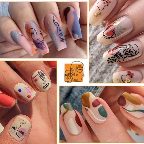 IDDFEVE Abstract Graffiti Nail Art Stickers - 3D Self-Adhesive Decals (9 Sheets)