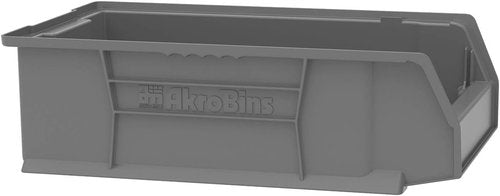 Akro-Mils Super-Size Plastic Storage Bins - Space-Saving Stackable Organizers, 20" L x 12" W x 6" H, Grey, 4-Pack