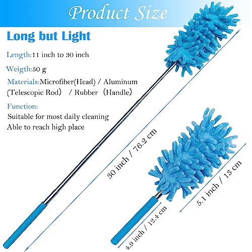 M-Jump 3 Pack Washable Extendable Microfiber Dusters, 11" to 30"
