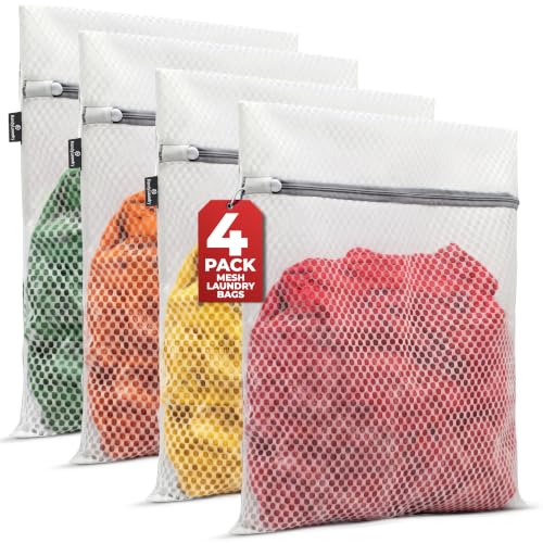 4-Pack 12x16 Honeycomb Laundry Mesh Bags for Delicates - Handy Laundry